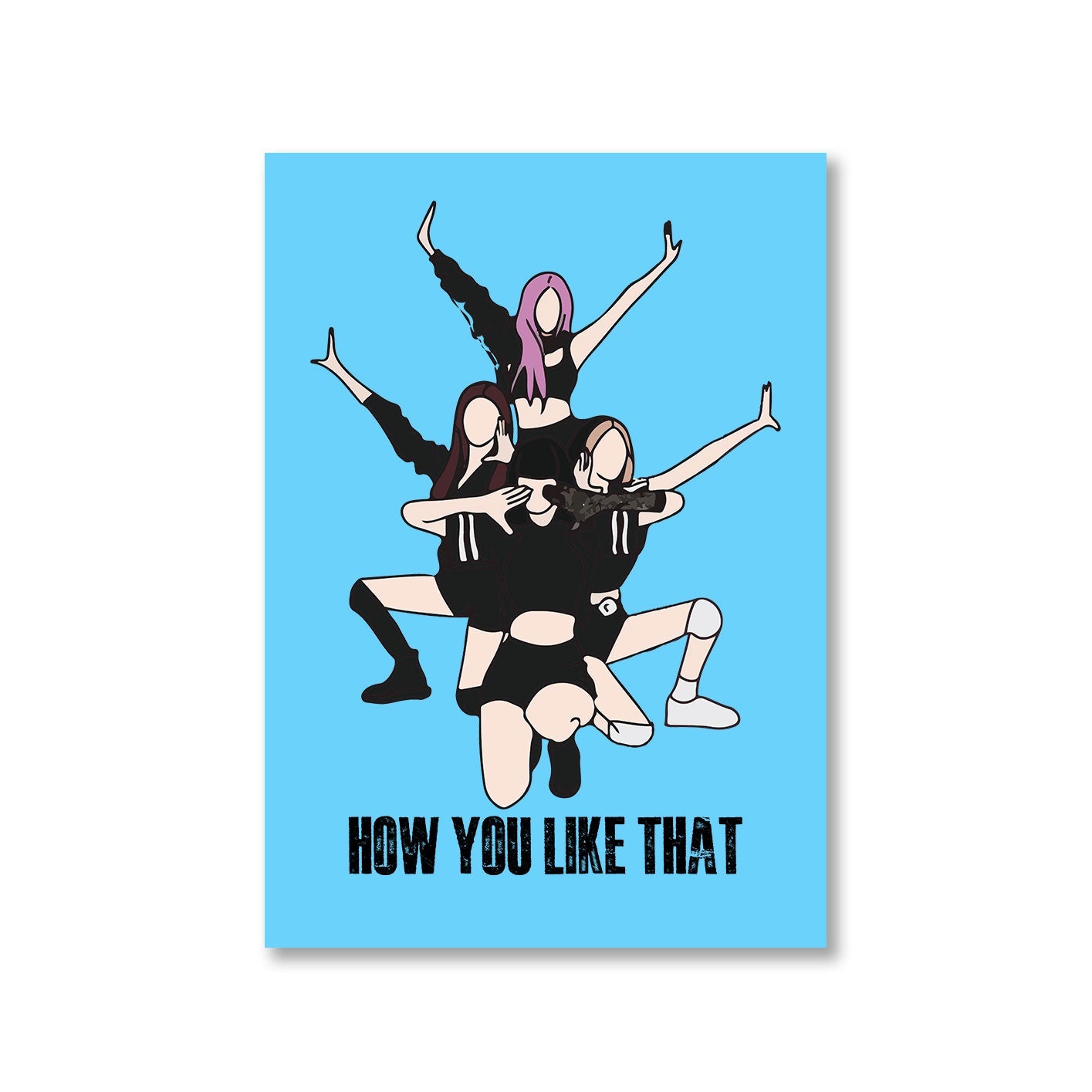 black pink how you like that poster wall art buy online united states of america usa the banyan tee tbt a4 song k pop jennie lisa jisoo rose