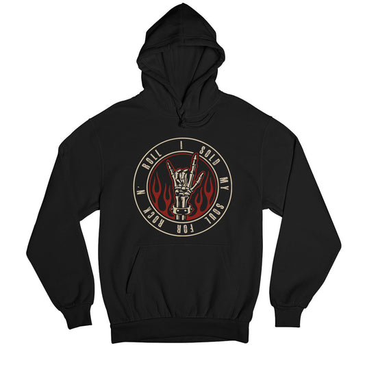 black sabbath sold my soul for rock n' roll hoodie hooded sweatshirt winterwear music band buy online usa united states of america the banyan tee tbt men women girls boys unisex black