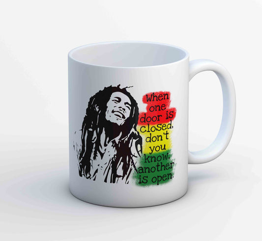 bob marley when one door is closed mug coffee ceramic music band buy online usa united states of america the banyan tee tbt men women girls boys unisex