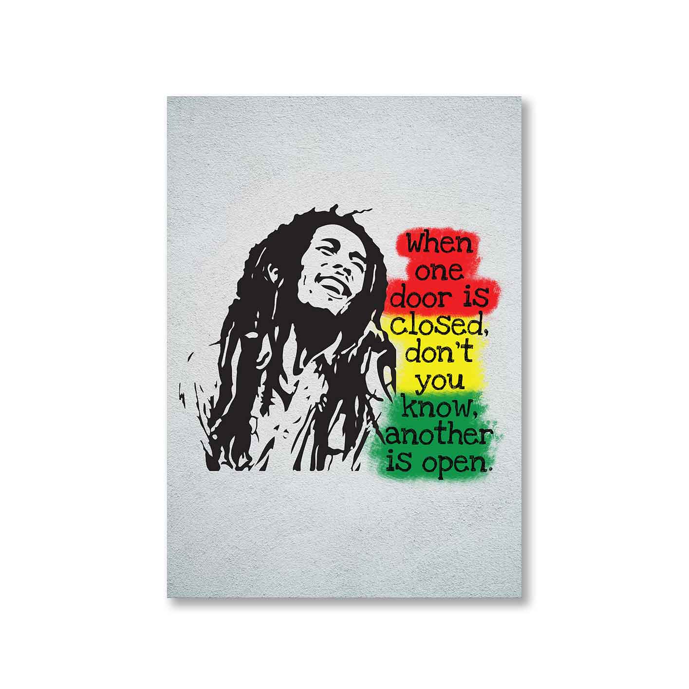 bob marley when one door is closed poster wall art buy online united states of america usa the banyan tee tbt a4