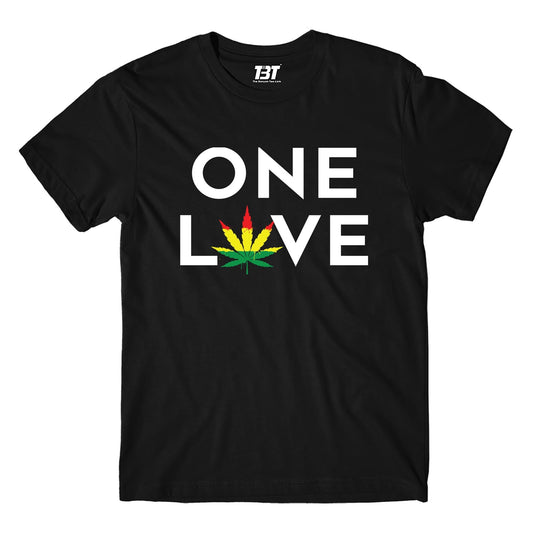 bob marley one love t-shirt music band buy online usa united states the banyan tee tbt men women girls boys unisex black