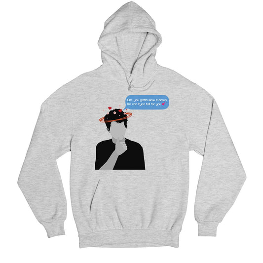 charlie puth slow it down hoodie hooded sweatshirt winterwear music band buy online usa united states of america the banyan tee tbt men women girls boys unisex gray girl you gotta slow it down i'm not tryna fall for you