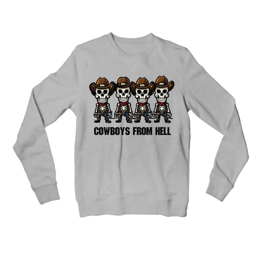 pantera cowboys from hell toon sweatshirt upper winterwear music band buy online united states of america usa the banyan tee tbt men women girls boys unisex gray