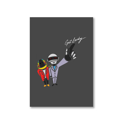 daft punk get lucky poster wall art buy online united states of america usa the banyan tee tbt a4