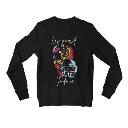 daft punk lose yourself to dance sweatshirt upper winterwear music band buy online united states of america usa the banyan tee tbt men women girls boys unisex black