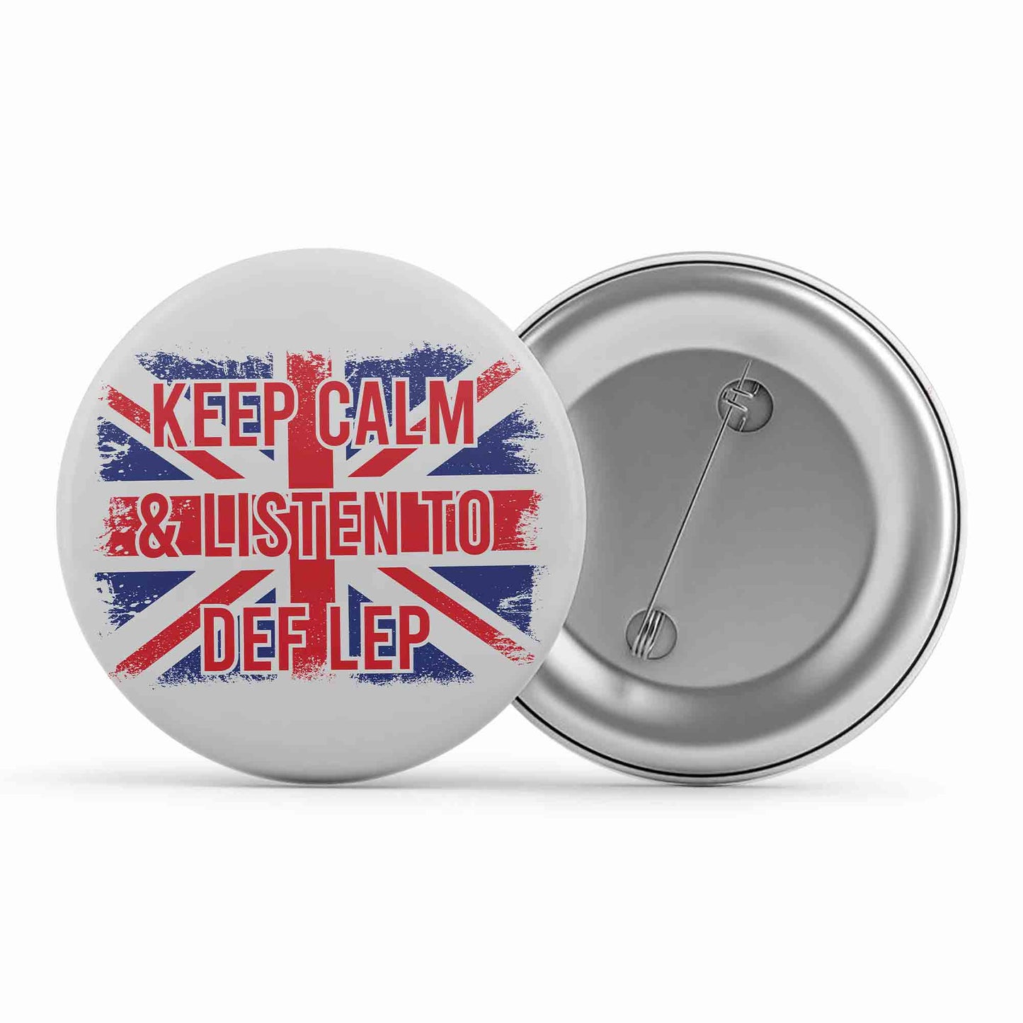 def leppard keep calm badge pin button music band buy online united states of america usa the banyan tee tbt men women girls boys unisex  and listen to def leppard