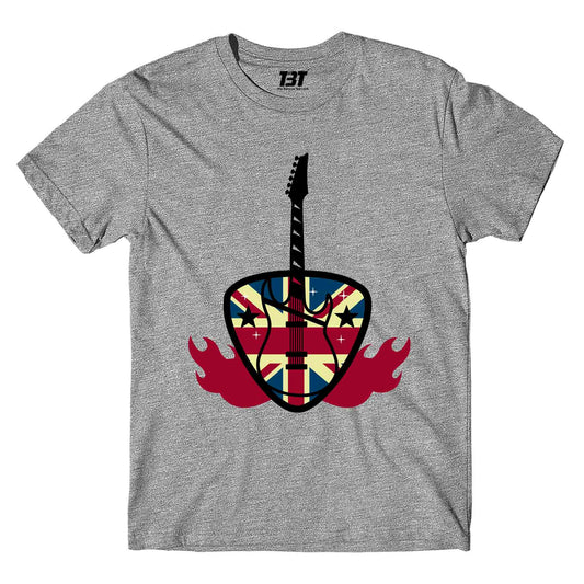 def leppard guitar art t-shirt music band buy online usa united states the banyan tee tbt men women girls boys unisex gray