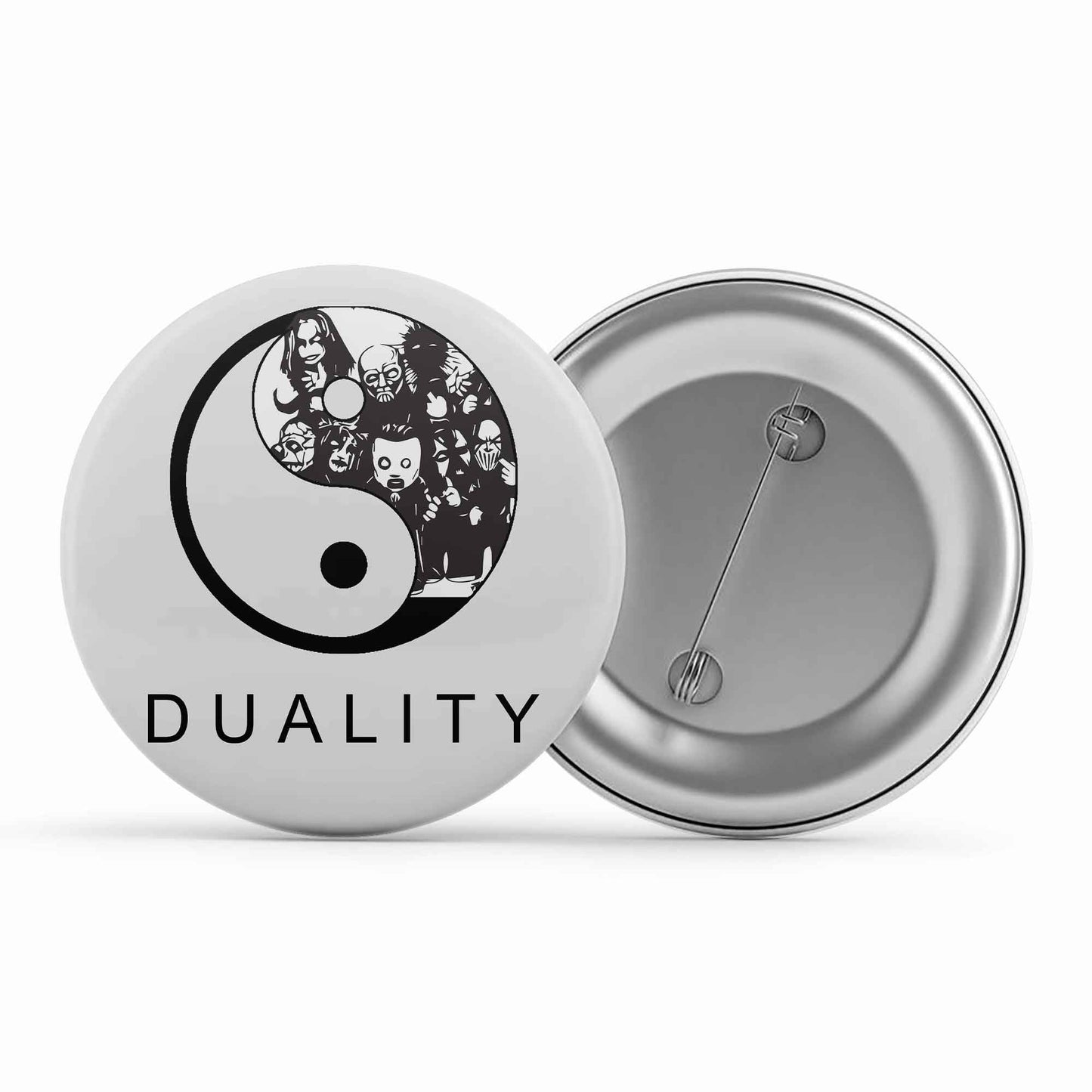 slipknot duality badge pin button music band buy online united states of america usa the banyan tee tbt men women girls boys unisex