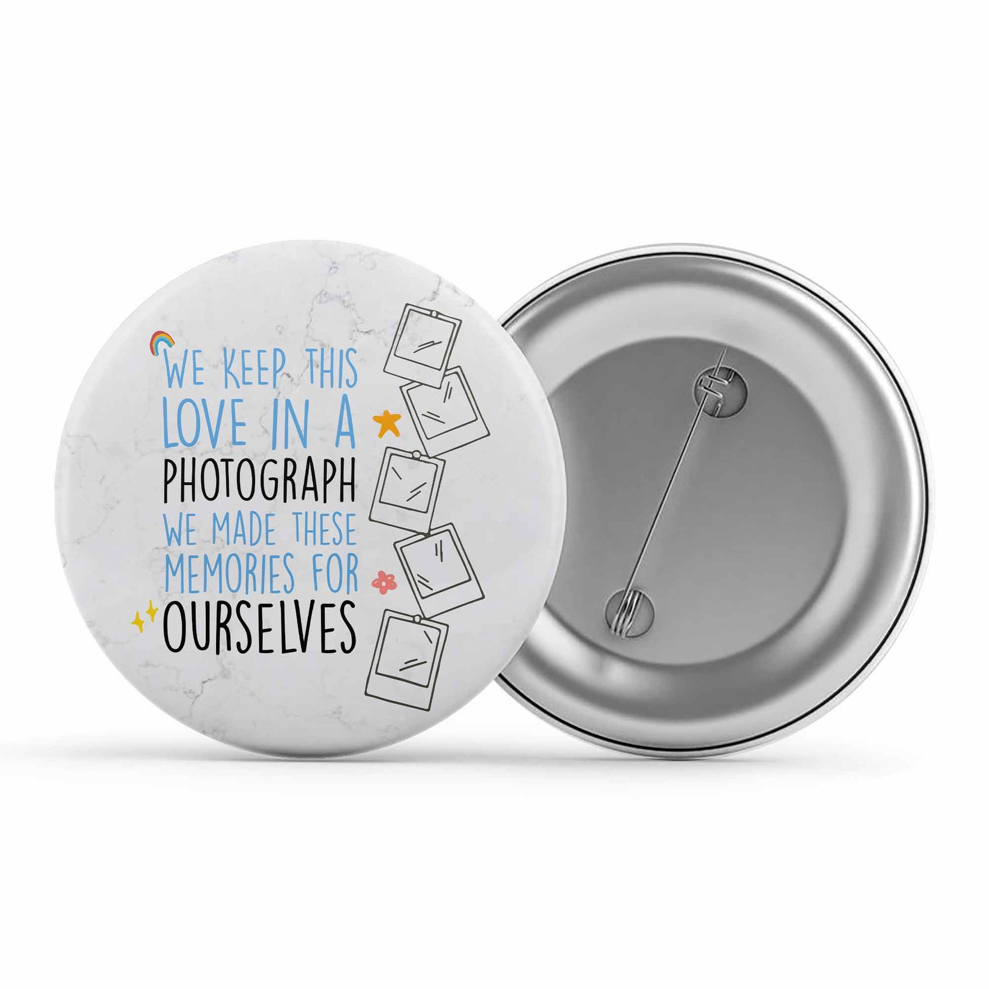 ed sheeran love in a photograph badge pin button music band buy online united states of america usa the banyan tee tbt men women girls boys unisex