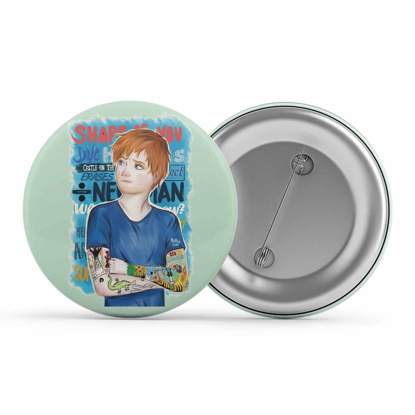 ed sheeran teddy badge pin button music band buy online united states of america usa the banyan tee tbt men women girls boys unisex