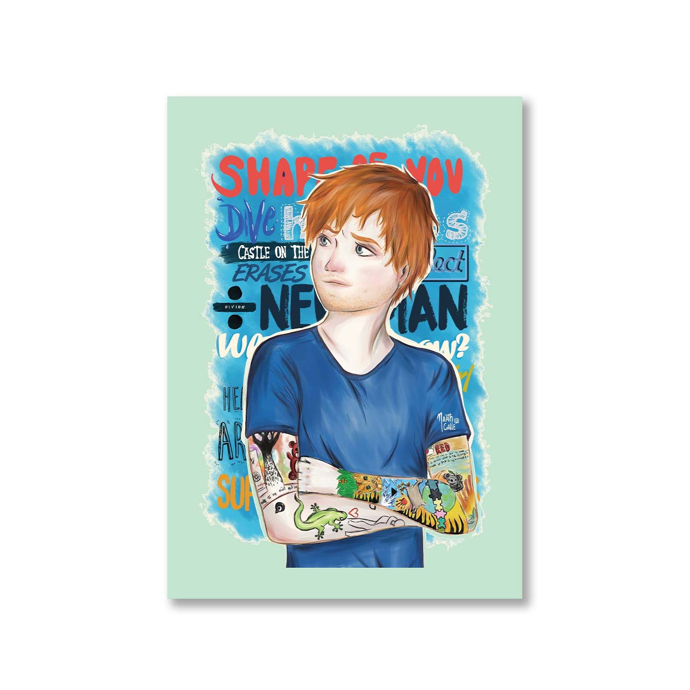 ed sheeran teddy poster wall art buy online united states of america usa the banyan tee tbt a4