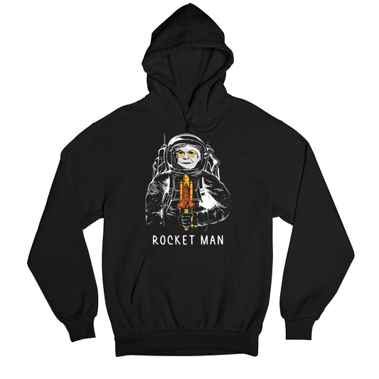 elton john rocket man hoodie hooded sweatshirt winterwear music band buy online usa united states of america the banyan tee tbt men women girls boys unisex black