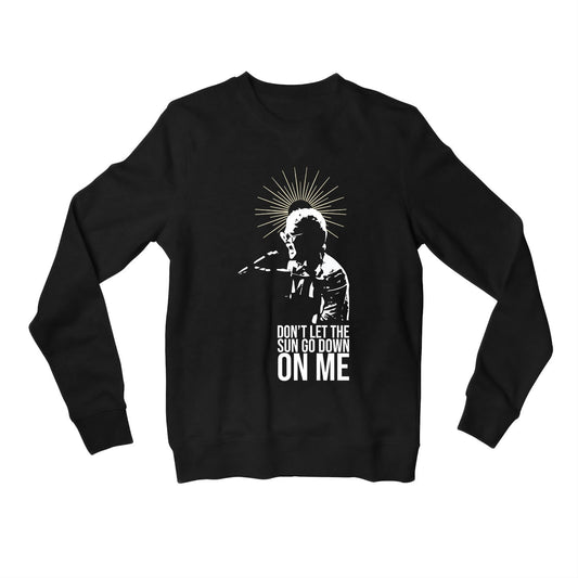 elton john don't let the sun go down on me sweatshirt upper winterwear music band buy online united states of america usa the banyan tee tbt men women girls boys unisex black