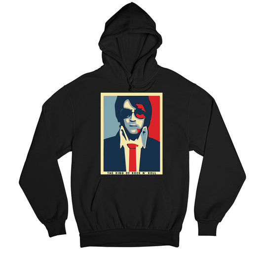 elvis presley the king of rock 'n roll hoodie hooded sweatshirt winterwear music band buy online usa united states of america the banyan tee tbt men women girls boys unisex black