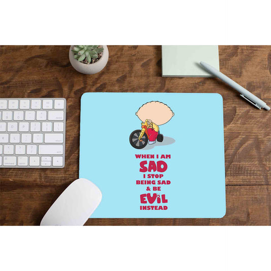 family guy be evil instead mousepad logitech large anime tv & movies buy online united states of america usa the banyan tee tbt men women girls boys unisex  - stewie griffin dialogue