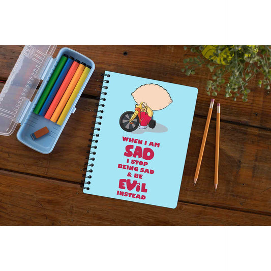 family guy be evil instead notebook notepad diary buy online united states of america usa the banyan tee tbt unruled - stewie griffin dialogue