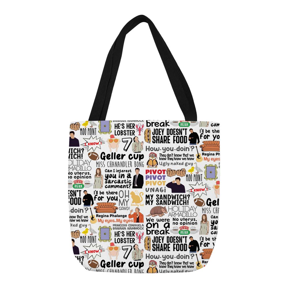 friends tote bag college school gym tv shows & movies buy online united states of america usa the banyan tee tbt men women girls boys unisex