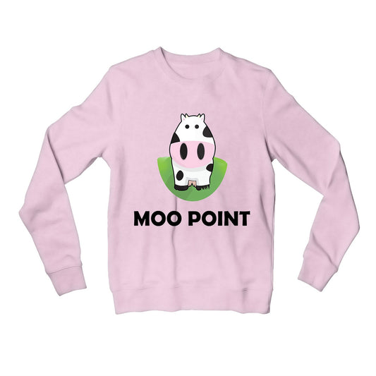 f.r.i.e.n.d.s moo point sweatshirt upper winterwear tv & movies buy online united states of america usa the banyan tee tbt men women girls boys unisex baby pink 