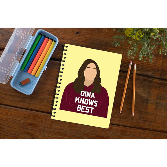 brooklyn nine-nine gina knows best notebook notepad diary buy online united states of america usa the banyan tee tbt unruled detective jake peralta terry charles boyle gina linetti andy samberg merchandise clothing acceessories