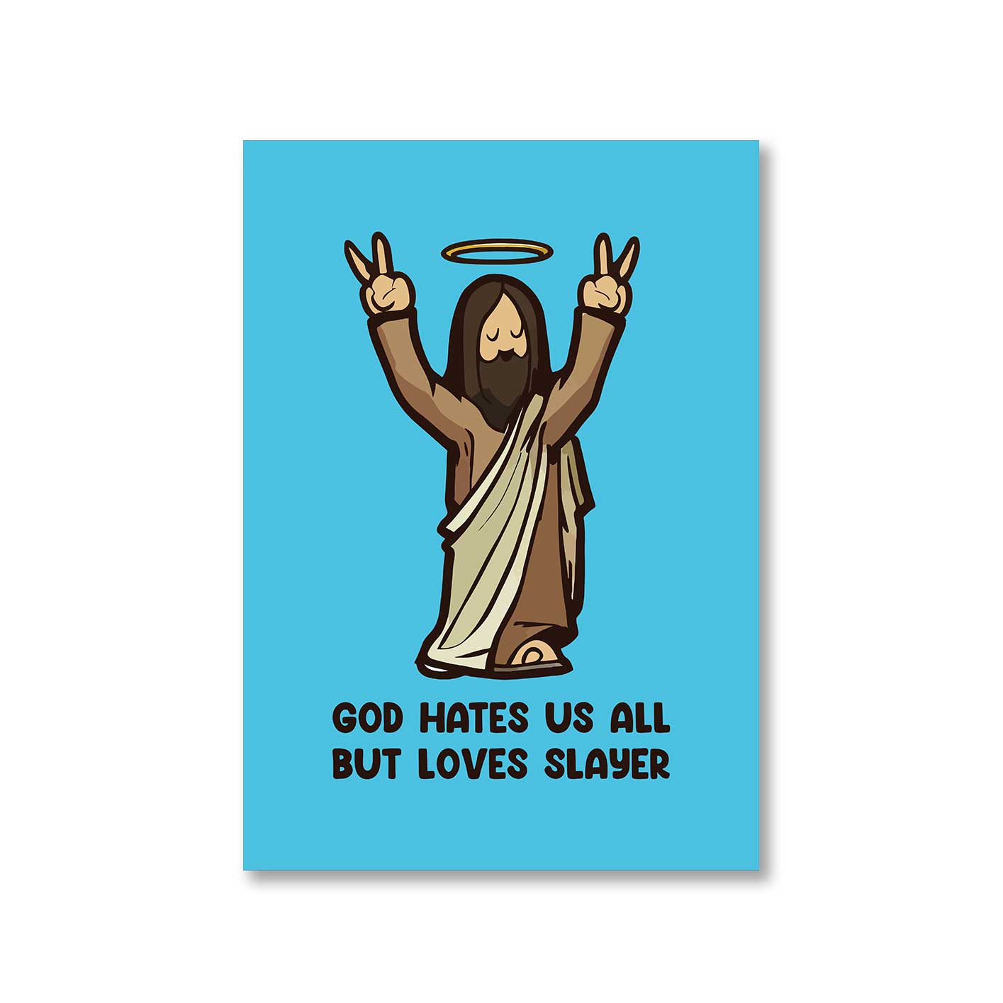 slayer god loves slayer poster wall art buy online united states of america usa the banyan tee tbt a4