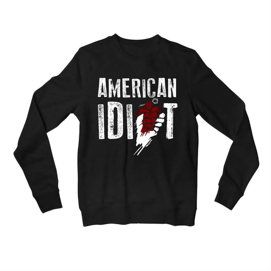 green day american idiot sweatshirt upper winterwear music band buy online united states of america usa the banyan tee tbt men women girls boys unisex black