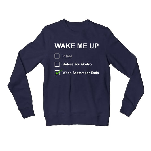 green day wake me up when september ends sweatshirt upper winterwear music band buy online united states of america usa the banyan tee tbt men women girls boys unisex navy