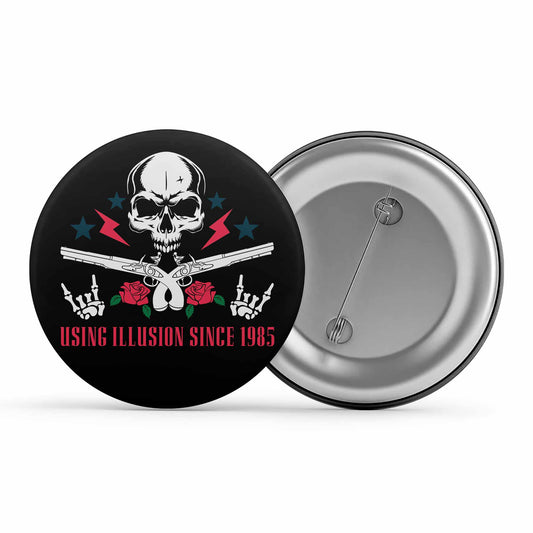 guns n' roses using illusion since 1985 badge pin button music band buy online united states of america usa the banyan tee tbt men women girls boys unisex