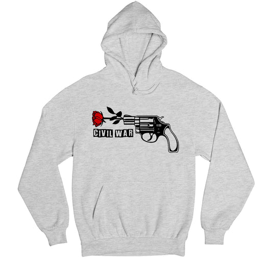 guns n' roses civil war hoodie hooded sweatshirt winterwear music band buy online usa united states of america the banyan tee tbt men women girls boys unisex gray