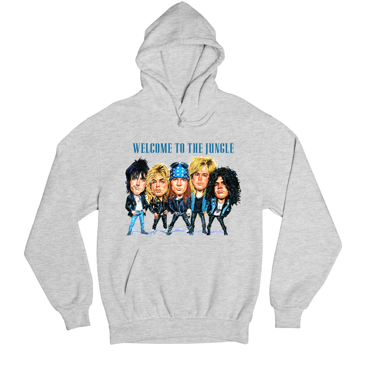 guns n' roses welcome to the jungle hoodie hooded sweatshirt winterwear music band buy online usa united states of america the banyan tee tbt men women girls boys unisex gray