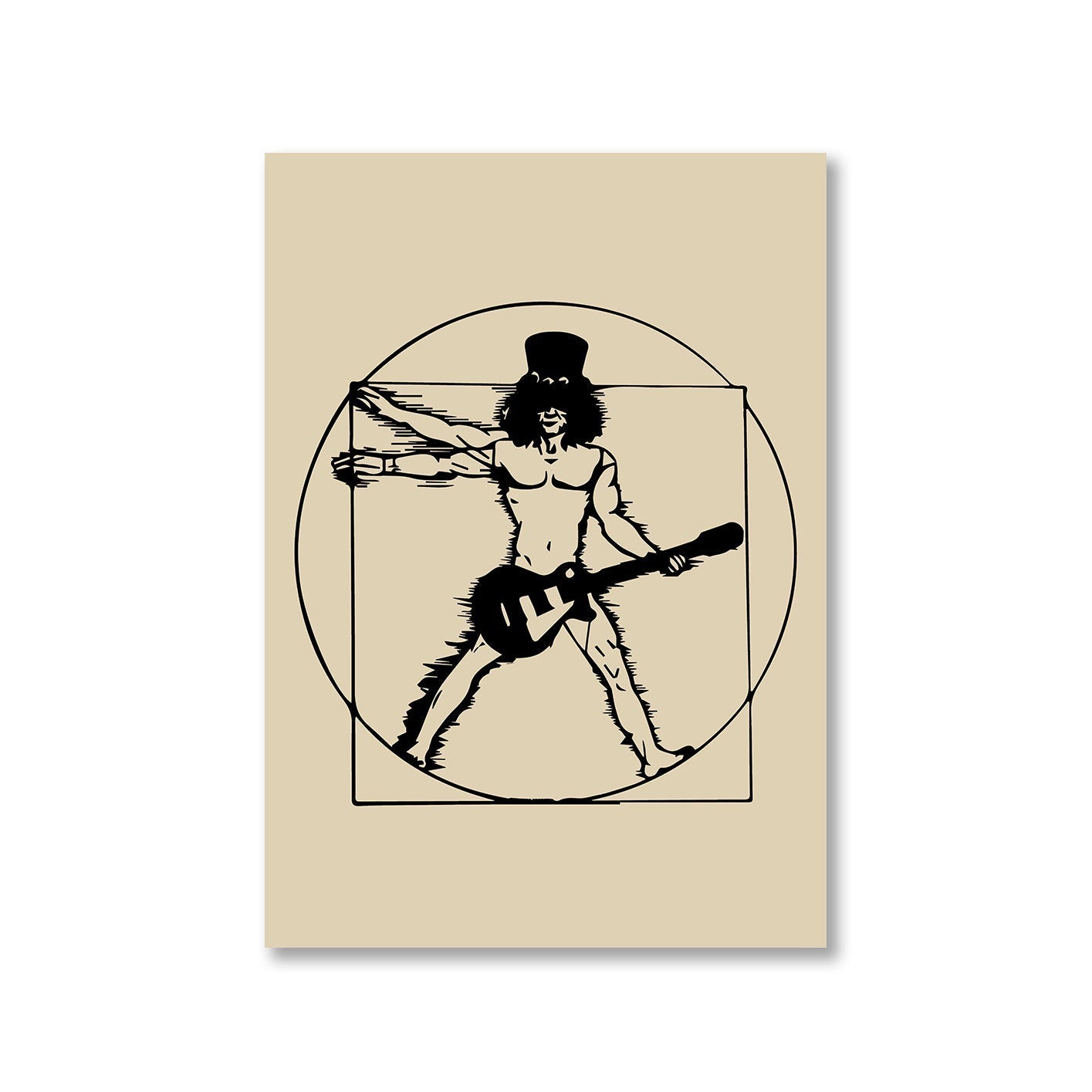 guns n' roses the vitruvian guitar man - slash poster wall art buy online united states of america usa the banyan tee tbt a4