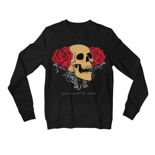 guns n' roses you could be mine sweatshirt upper winterwear music band buy online united states of america usa the banyan tee tbt men women girls boys unisex black