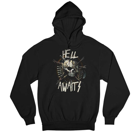 slayer hell awaits hoodie hooded sweatshirt winterwear music band buy online usa united states of america the banyan tee tbt men women girls boys unisex black