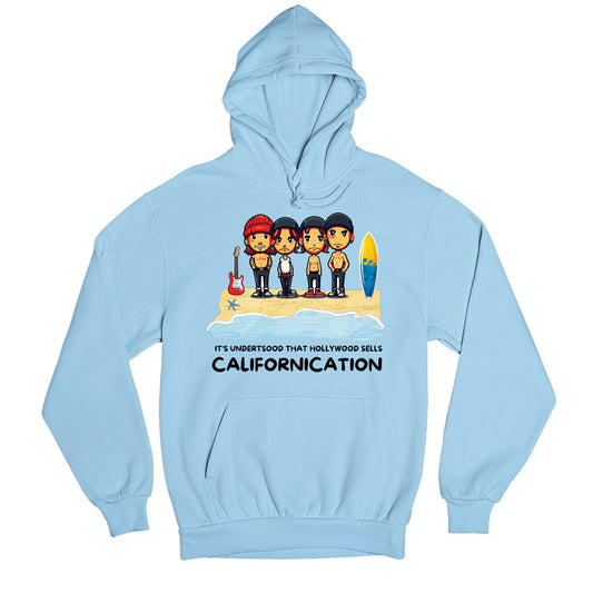 red hot chili peppers hollywood sells californication hoodie hooded sweatshirt winterwear music band buy online usa united states of america the banyan tee tbt men women girls boys unisex baby blue