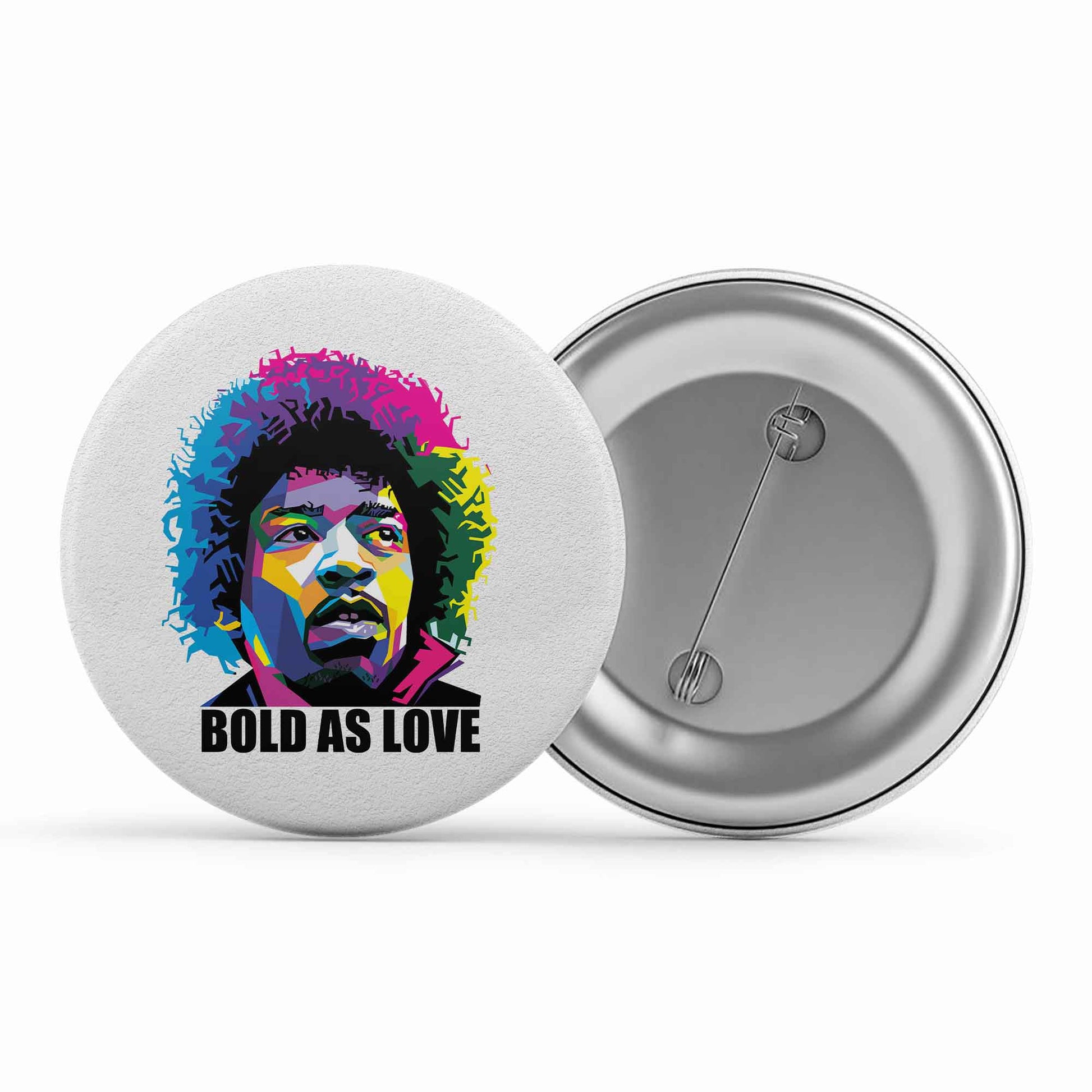 jimi hendrix bold as love badge pin button music band buy online united states of america usa the banyan tee tbt men women girls boys unisex