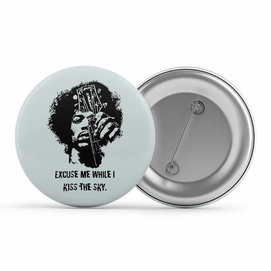 jimi hendrix kiss the sky badge pin button music band buy online united states of america usa the banyan tee tbt men women girls boys unisex