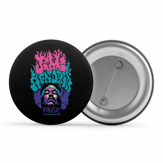 jimi hendrix safe kind of high badge pin button music band buy online united states of america usa the banyan tee tbt men women girls boys unisex