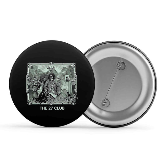 jimi hendrix the 27 club badge pin button music band buy online united states of america usa the banyan tee tbt men women girls boys unisex