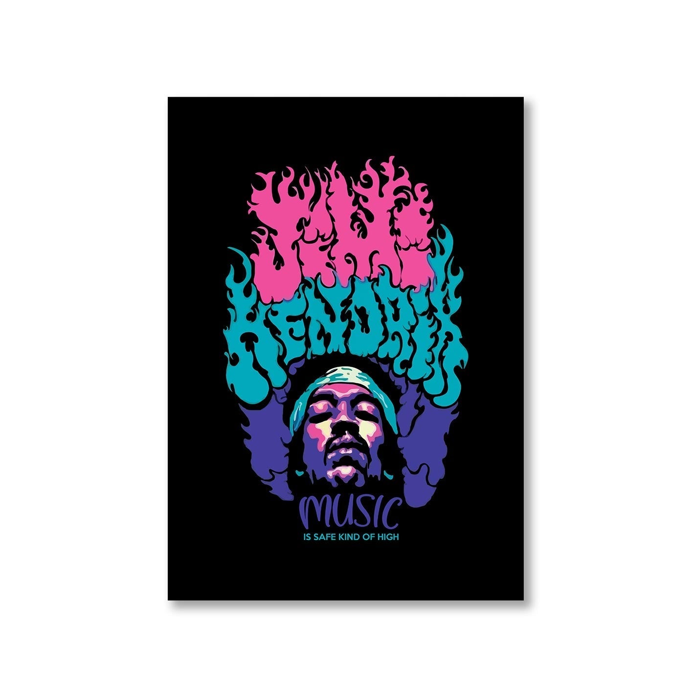 jimi hendrix safe kind of high poster wall art buy online united states of america usa the banyan tee tbt a4