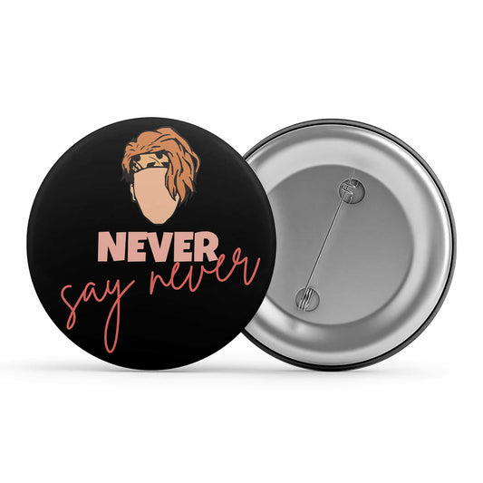 justin bieber never say never badge pin button music band buy online united states of america usa the banyan tee tbt men women girls boys unisex