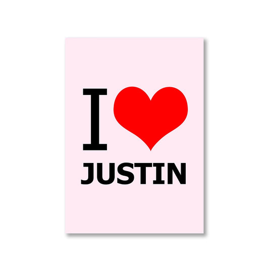 justin bieber i love justin poster wall art buy online united states of america usa the banyan tee tbt a4