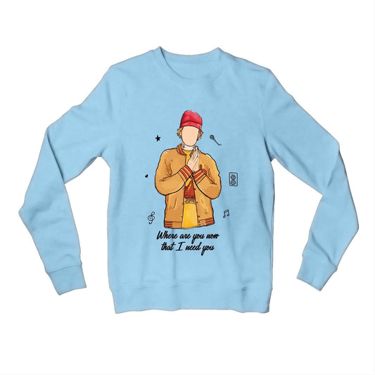 justin bieber where are you now sweatshirt upper winterwear music band buy online united states of america usa the banyan tee tbt men women girls boys unisex baby blue