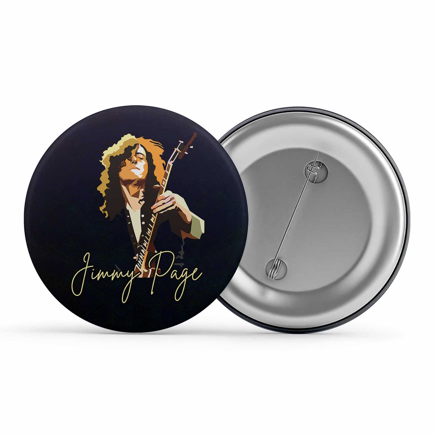 Led Zeppelin Badge - Jimmy Page Metal Pin Button The Banyan Tee TBT