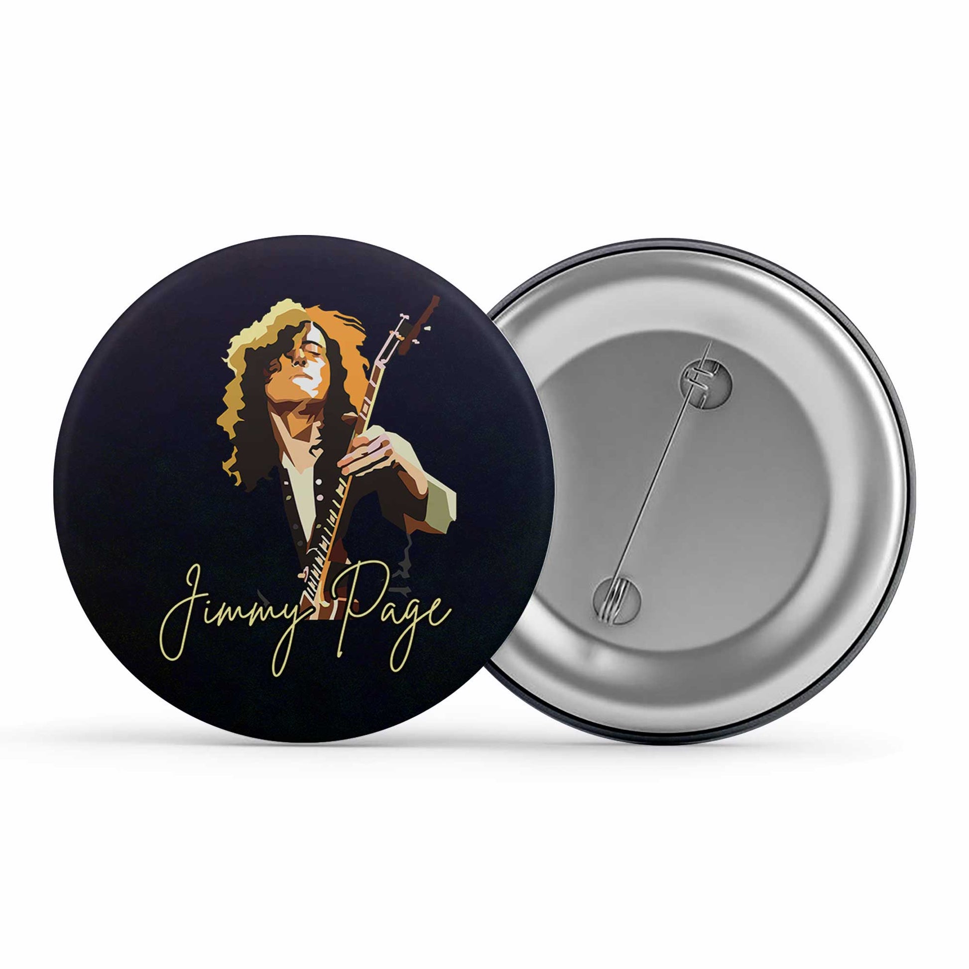 Led Zeppelin Badge - Jimmy Page Metal Pin Button The Banyan Tee TBT