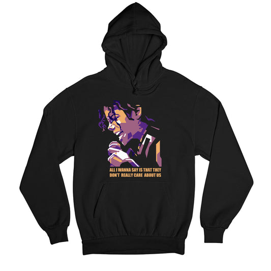 michael jackson care about us hoodie hooded sweatshirt winterwear music band buy online usa united states of america the banyan tee tbt men women girls boys unisex black