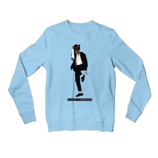 michael jackson 1958 - forever sweatshirt upper winterwear music band buy online united states of america usa the banyan tee tbt men women girls boys unisex baby blue