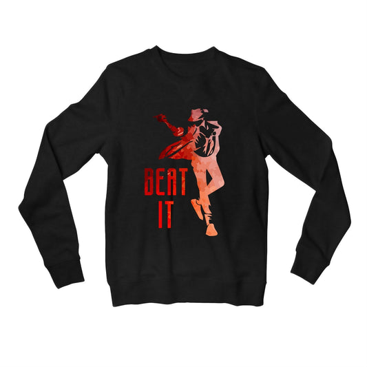 michael jackson beat it sweatshirt upper winterwear music band buy online united states of america usa the banyan tee tbt men women girls boys unisex black