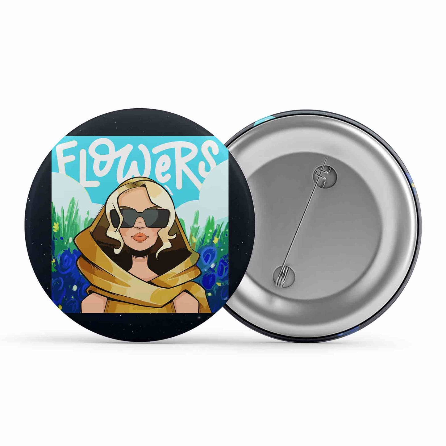 miley cyrus flowers badge pin button music band buy online united states of america usa the banyan tee tbt men women girls boys unisex