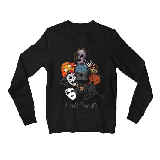 slipknot my therapy sweatshirt upper winterwear music band buy online united states of america usa the banyan tee tbt men women girls boys unisex black