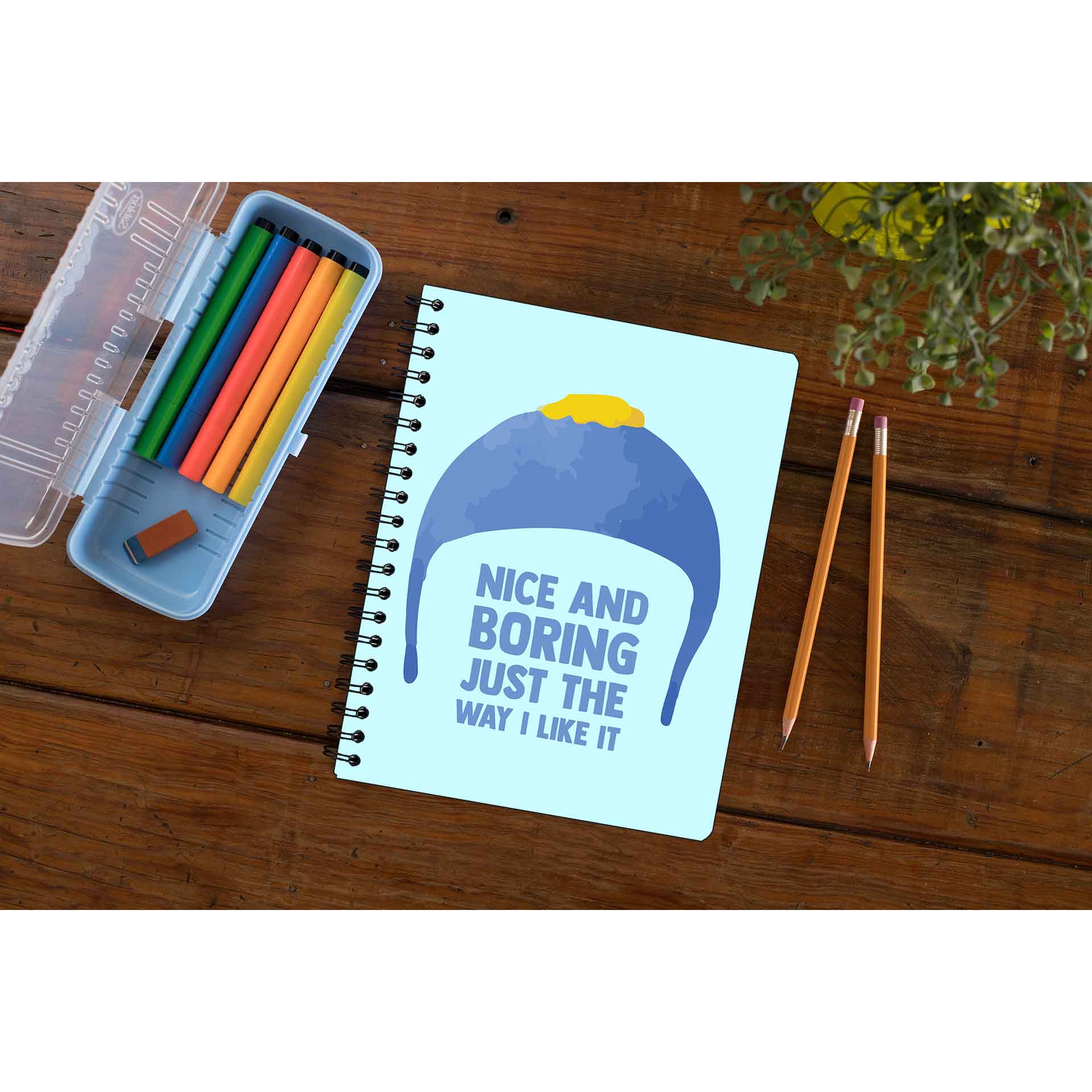 south park nice & boring notebook notepad diary buy online united states of america usa the banyan tee tbt unruled south park kenny cartman stan kyle cartoon character illustration