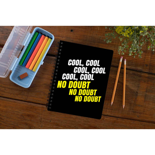 brooklyn nine-nine cool cool cool no doubt no doubt no doubt notebook notepad diary buy online united states of america usa the banyan tee tbt unruled detective jake peralta terry charles boyle gina linetti andy samberg merchandise clothing acceessories